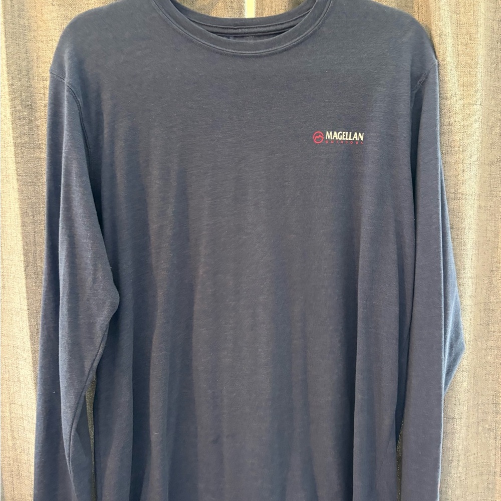 Magellan Outdoors Men's Deep Blue Long Sleeve Tee